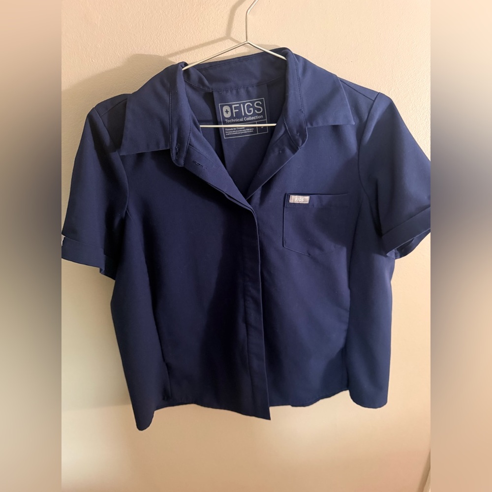 Navy Blue Figs Elmina Scrub Top